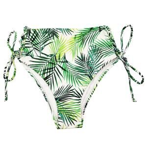 LA Hearts Green & White Tropical Palm Leaf Pattern Bikini Bottoms Swimwear Sz S